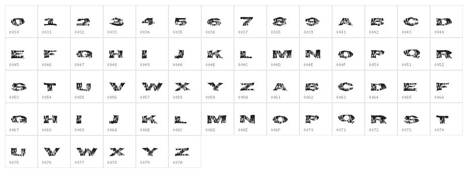 FlameTime Character Map