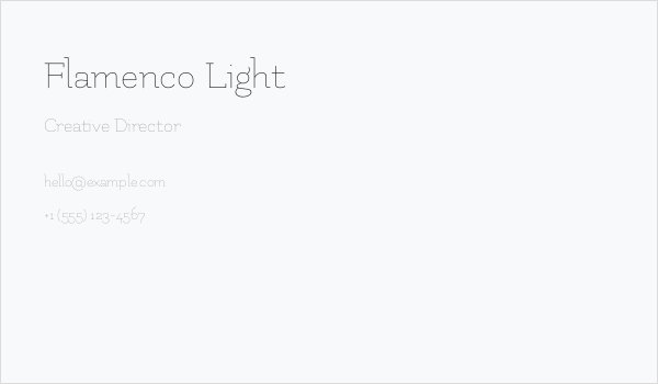 Flamenco Light Business Card