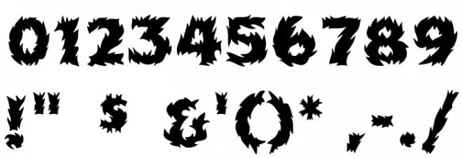 Flames Font OTHER CHARS
