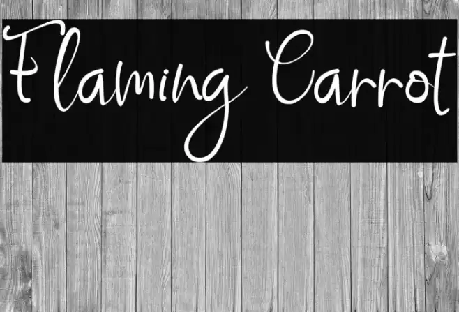 Flaming Carrot Font examples