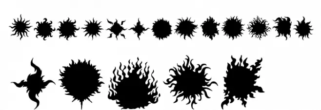 Flaming Stars Splatters Polices MAJUSCULES