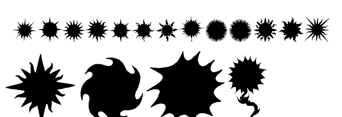 Flaming Stars Splatters Font LOWERCASE