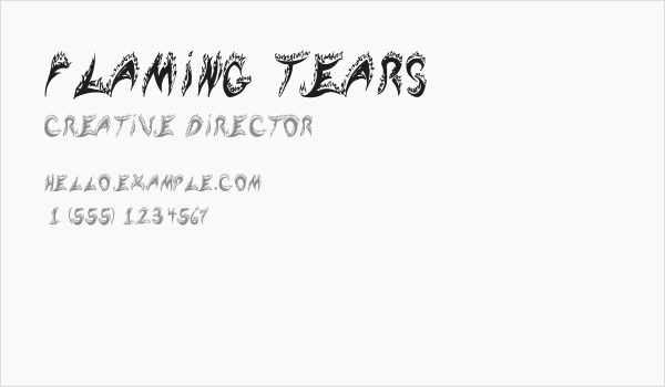 Flaming Tears Business Card