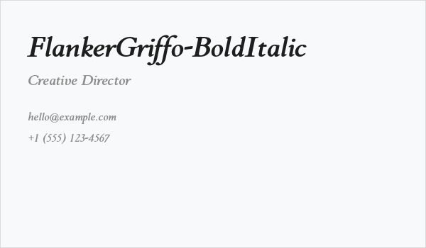 FlankerGriffo-BoldItalic Business Card