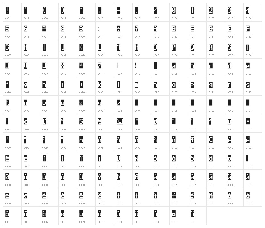 Flappen Regular Character Map
