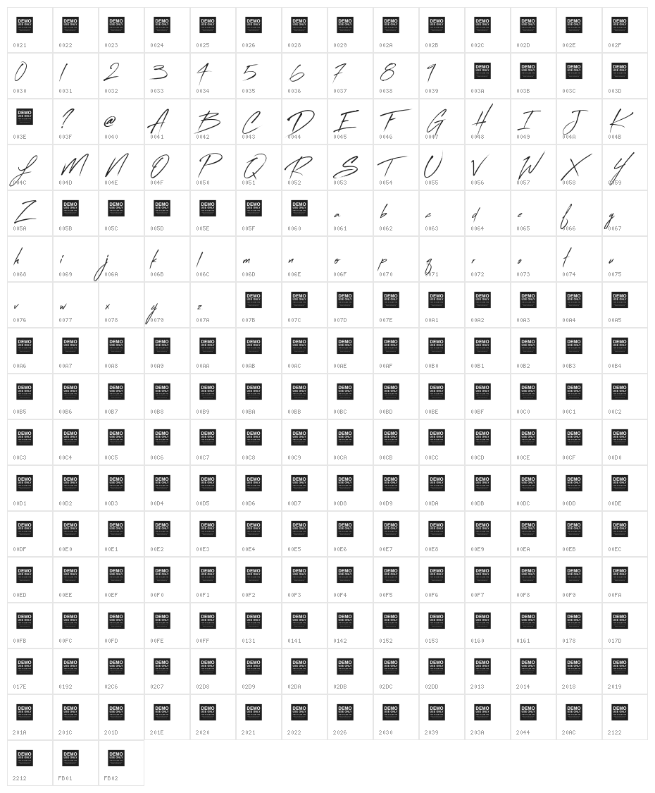 Flash Back Character Map