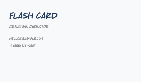 Flash Card Business Card