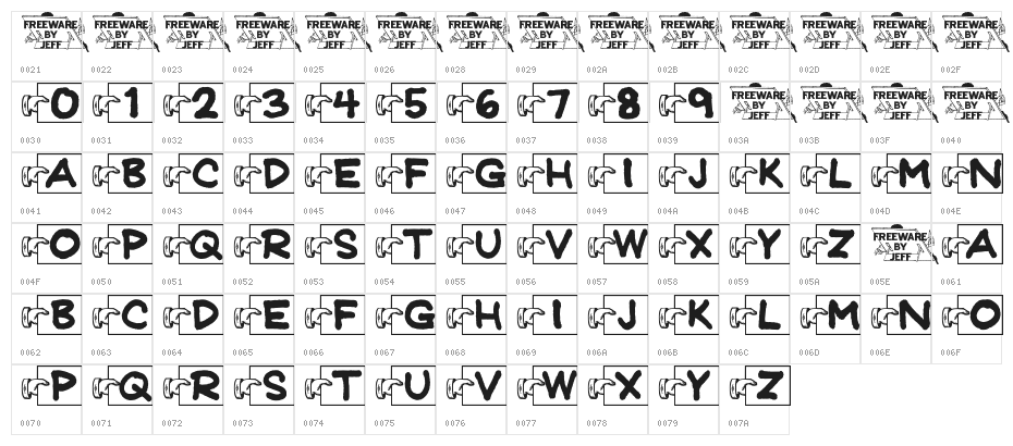 Flash Cards JL Character Map
