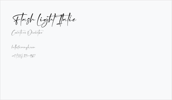 Flash Light Italic Business Card