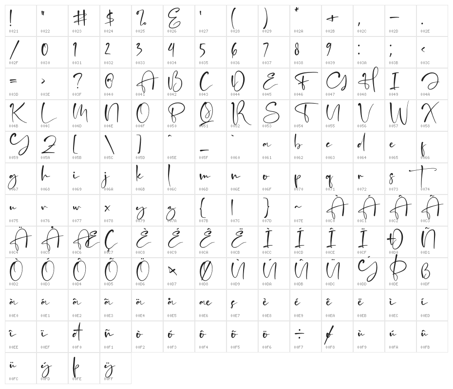 Flash Light Character Map