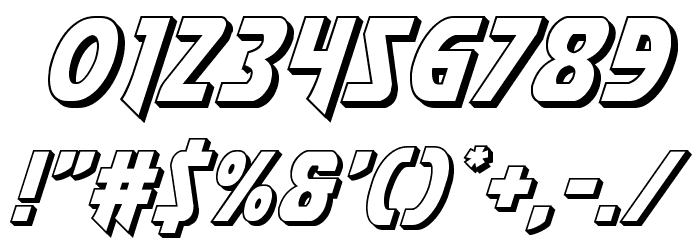 Flash Rogers 3D Italic Font OTHER CHARS
