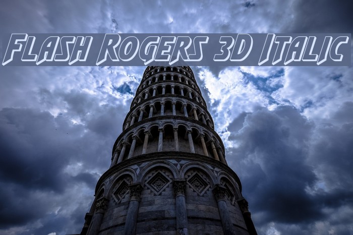 Flash Rogers 3D Italic Font examples