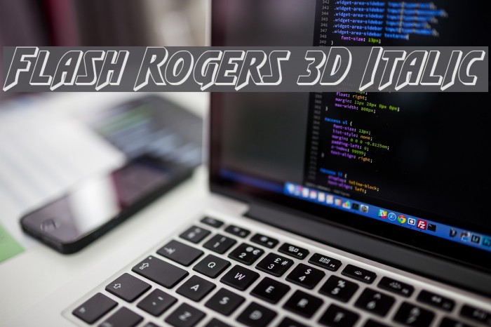 Flash Rogers 3D Italic Font examples