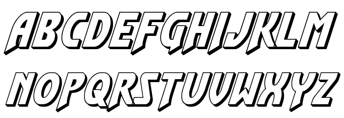 Flash Rogers 3D Italic Font LOWERCASE
