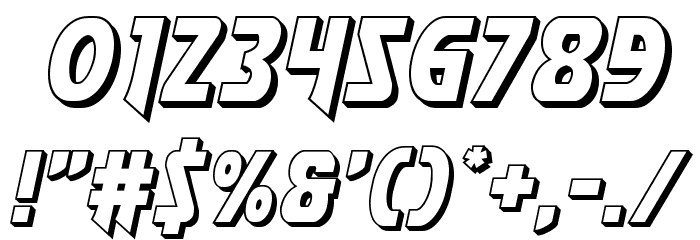 Flash Rogers 3D Font OTHER CHARS