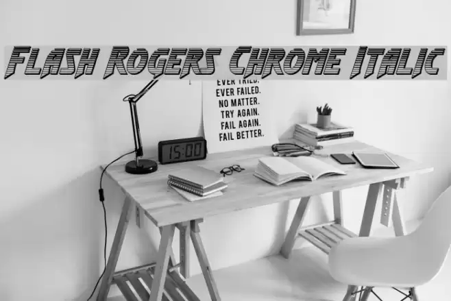 Flash Rogers Chrome Italic Font examples