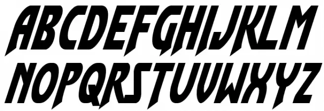 Flash Rogers Condensed Italic Schriftart Groß