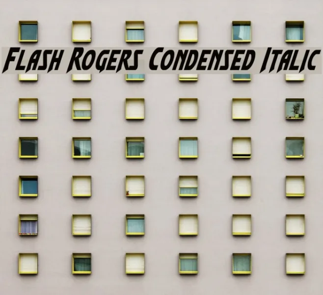 Flash Rogers Condensed Italic Example 1