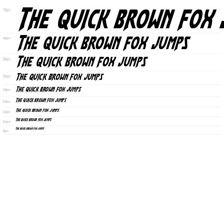 Flash Rogers Condensed Italic Waterfall