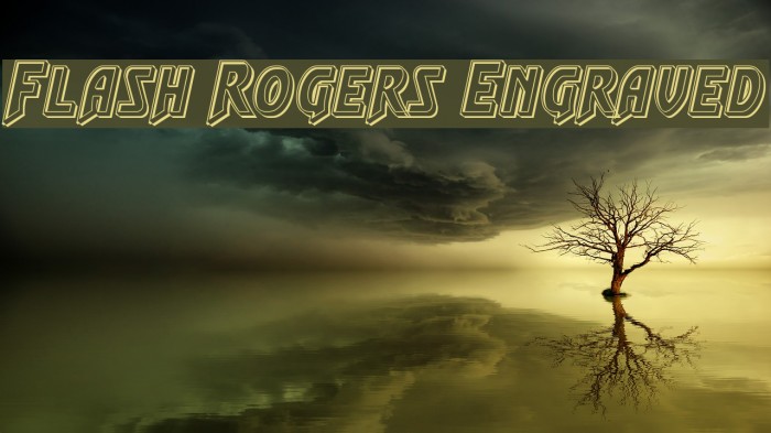 Flash Rogers Engraved Font examples