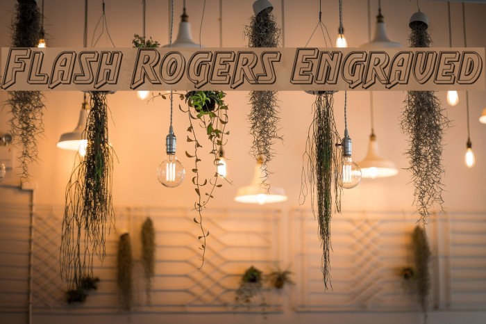 Flash Rogers Engraved Font examples