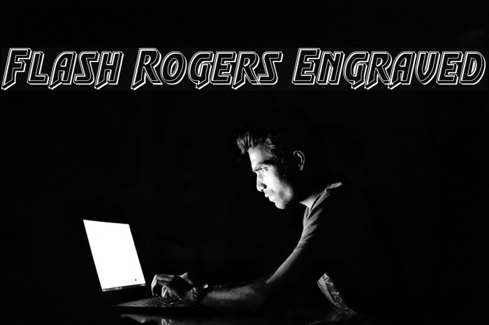 Flash Rogers Engraved Font examples