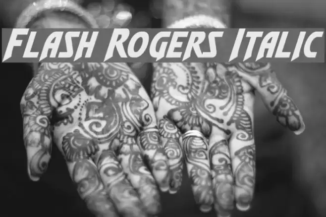 Flash Rogers Italic Font examples