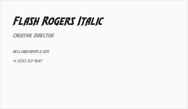 Flash Rogers Italic Business Card