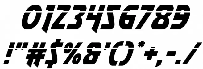 Flash Rogers Laser Italic Font OTHER CHARS