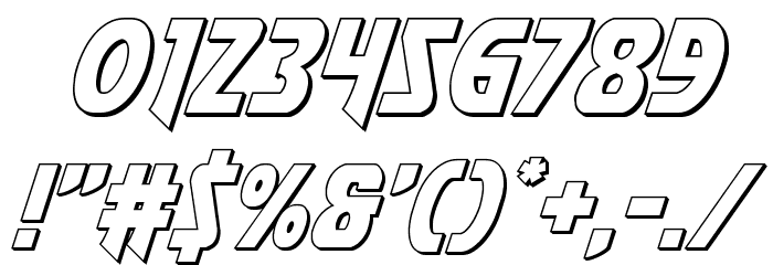 Flash Rogers Outline Italic Font OTHER CHARS
