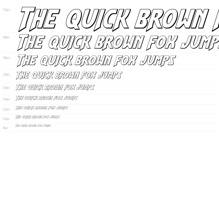 Flash Rogers Outline Italic Waterfall