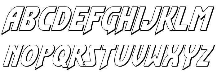 Flash Rogers Outline Italic Font LOWERCASE