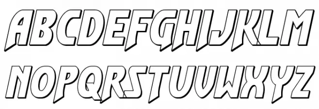 Flash Rogers Outline फ़ॉन्ट लोअरकेस