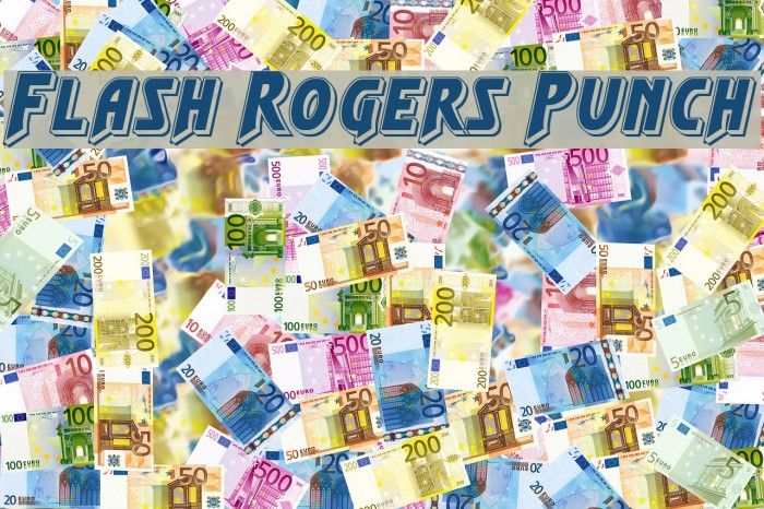 Flash Rogers Punch Font examples