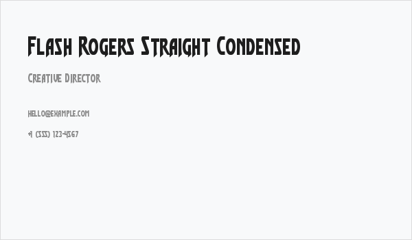 Flash Rogers Straight Condensed Business Card