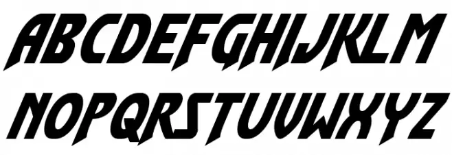 Flash Rogers Super-Italic Font Litere mari