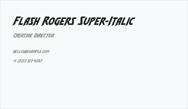 Flash Rogers Super-Italic Business Card