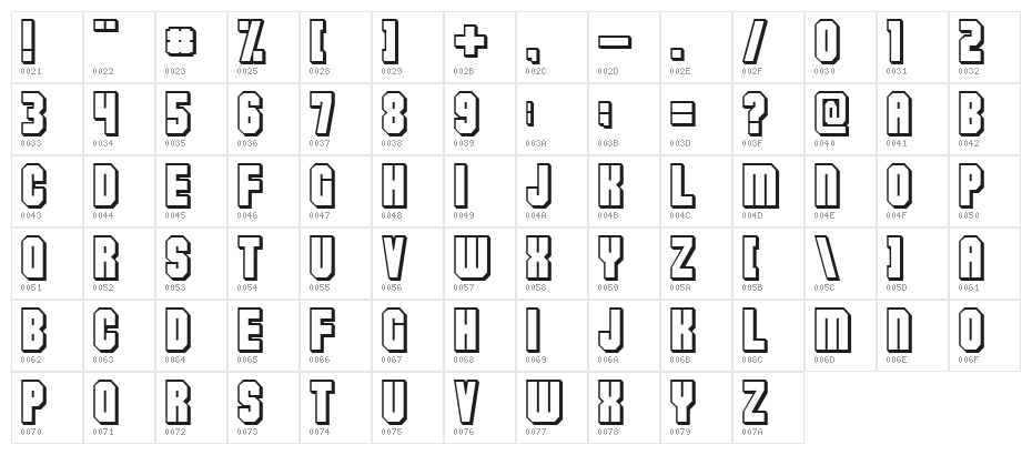 Flashback version 3 Character Map