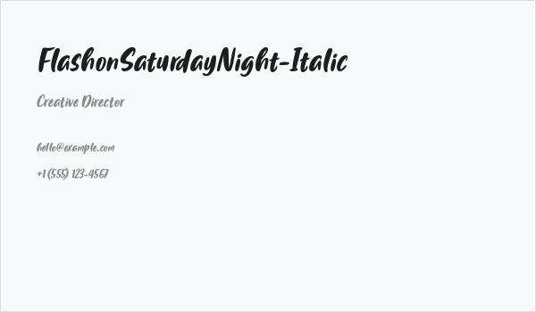 FlashonSaturdayNight-Italic Business Card