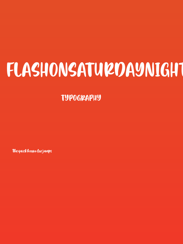FlashonSaturdayNight Poster