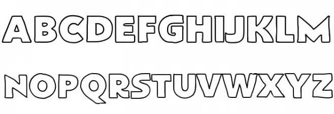 FlatBreadOutline Font Litere mari
