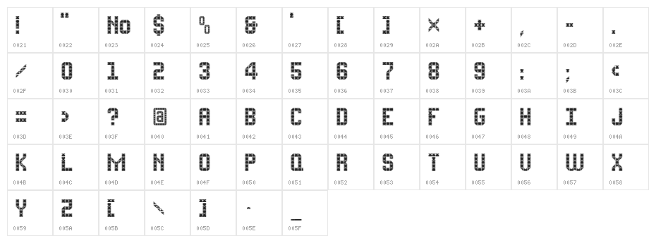 FlatPack Character Map