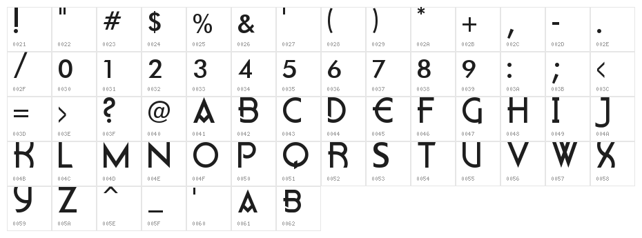 Flatley Character Map