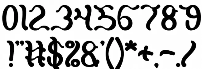 Flattered Bold Font OTHER CHARS