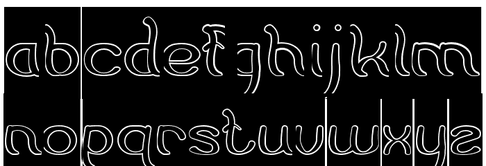 Flattered-Hollow-Inverse Font LOWERCASE
