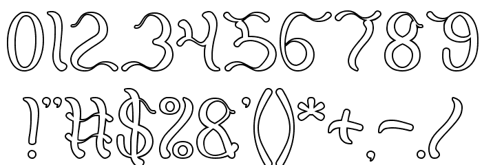 Flattered-Hollow Font OTHER CHARS