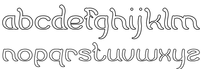 Flattered-Hollow Font LOWERCASE