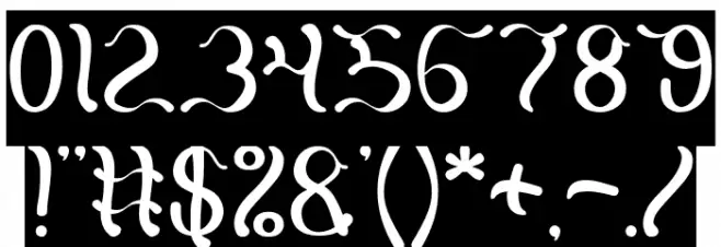 Flattered-Inverse Font OTHER CHARS