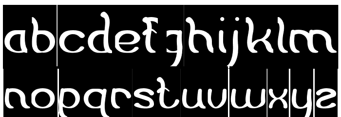 Flattered-Inverse Font LOWERCASE