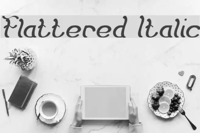 Flattered Italic Font examples